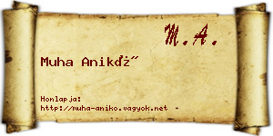 Muha Anikó névjegykártya