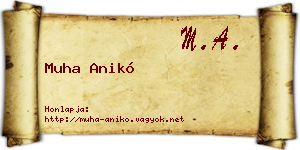 Muha Anikó névjegykártya
